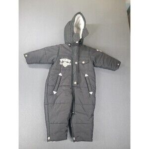 Fubu Snowsuit Baby Boys 12M Black Hooded Insulated Bunting One Piece Winter Suit